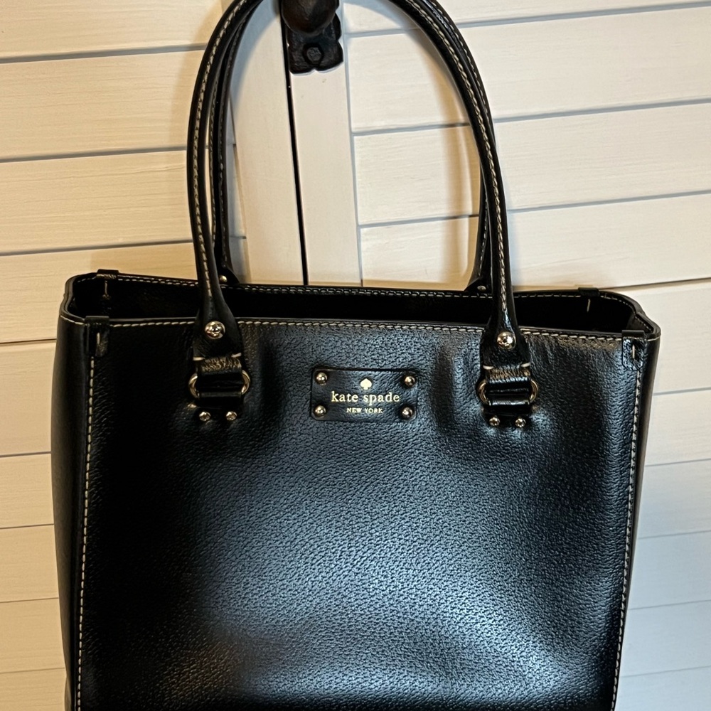 kate spade Black Leather Double-Handle Tote